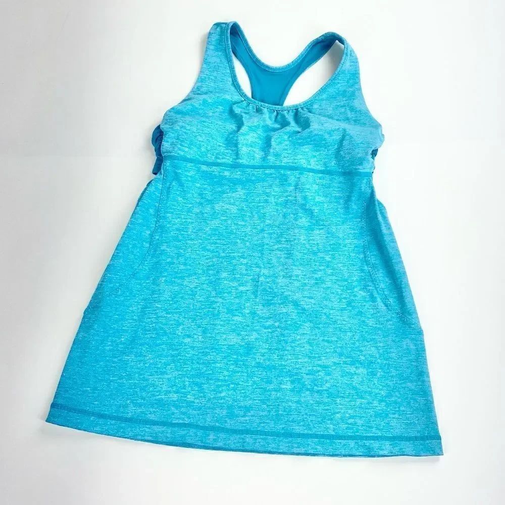 Lululemon turbo athletic bra tank blue size 8
